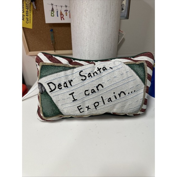 Dear Santa I Can Explain.... Decorative Throw‎ Pillow Tapestry Look Christmas - Picture 1 of 4